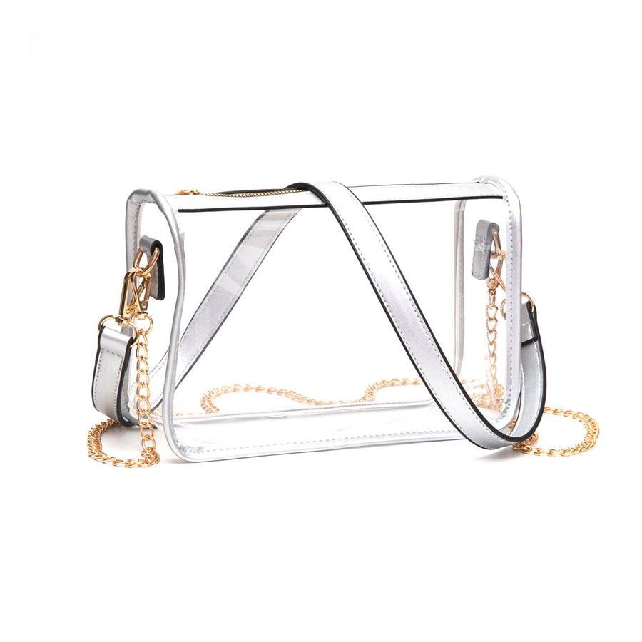 Versatile Transparent Clear Mustard Trim Crossbody Bag