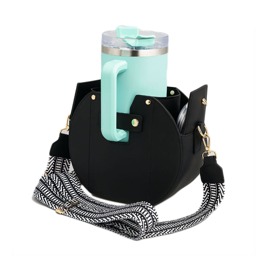 Tan Functional Tumbler Crossbody Bucket Bag