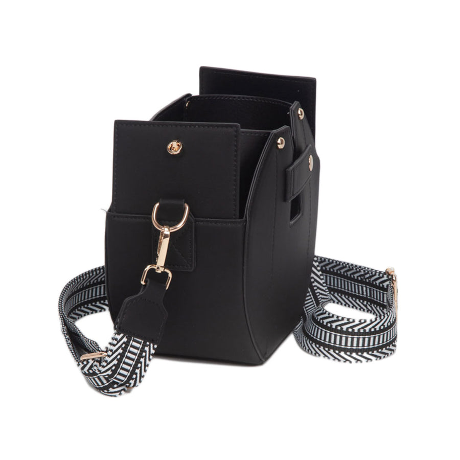 Tan Functional Tumbler Crossbody Bucket Bag