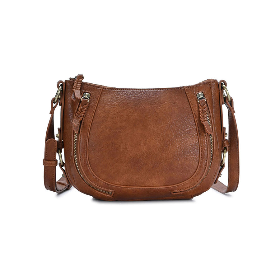 Tan Faux Leather Crossbody Bag