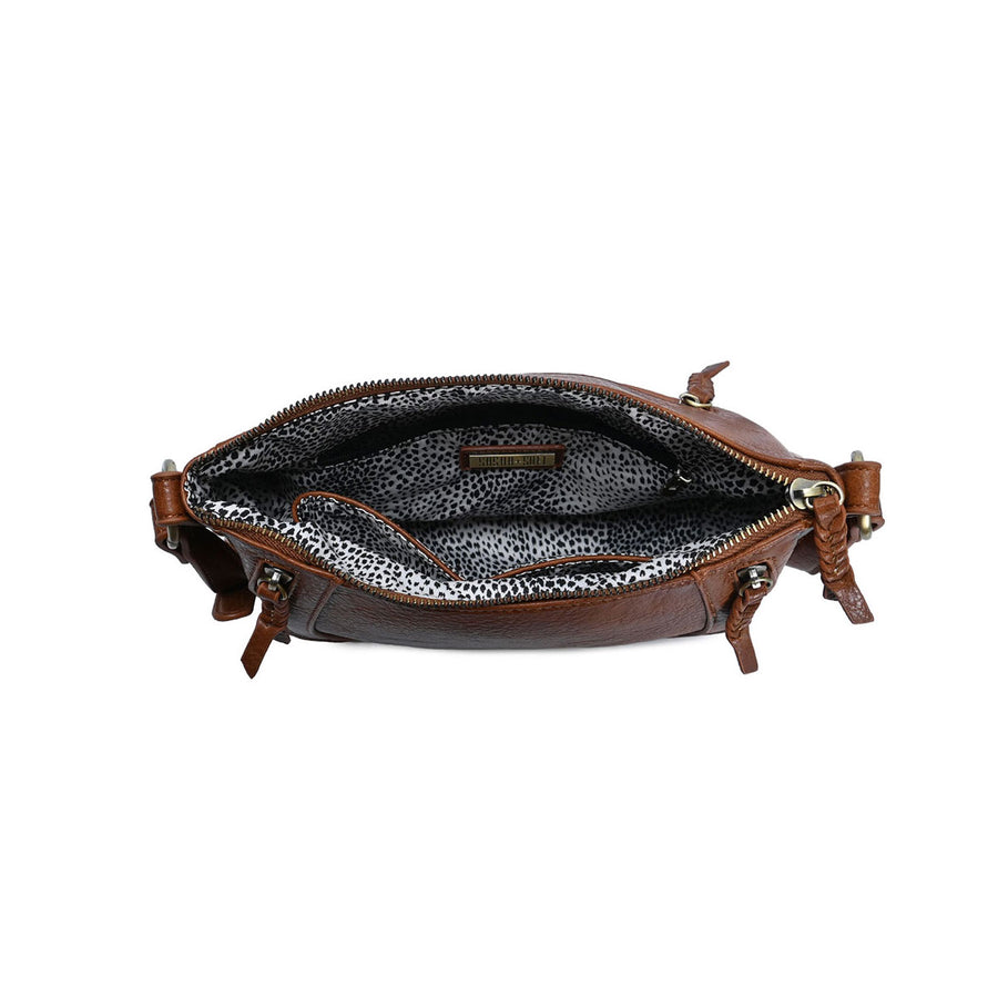 Tan Faux Leather Crossbody Bag