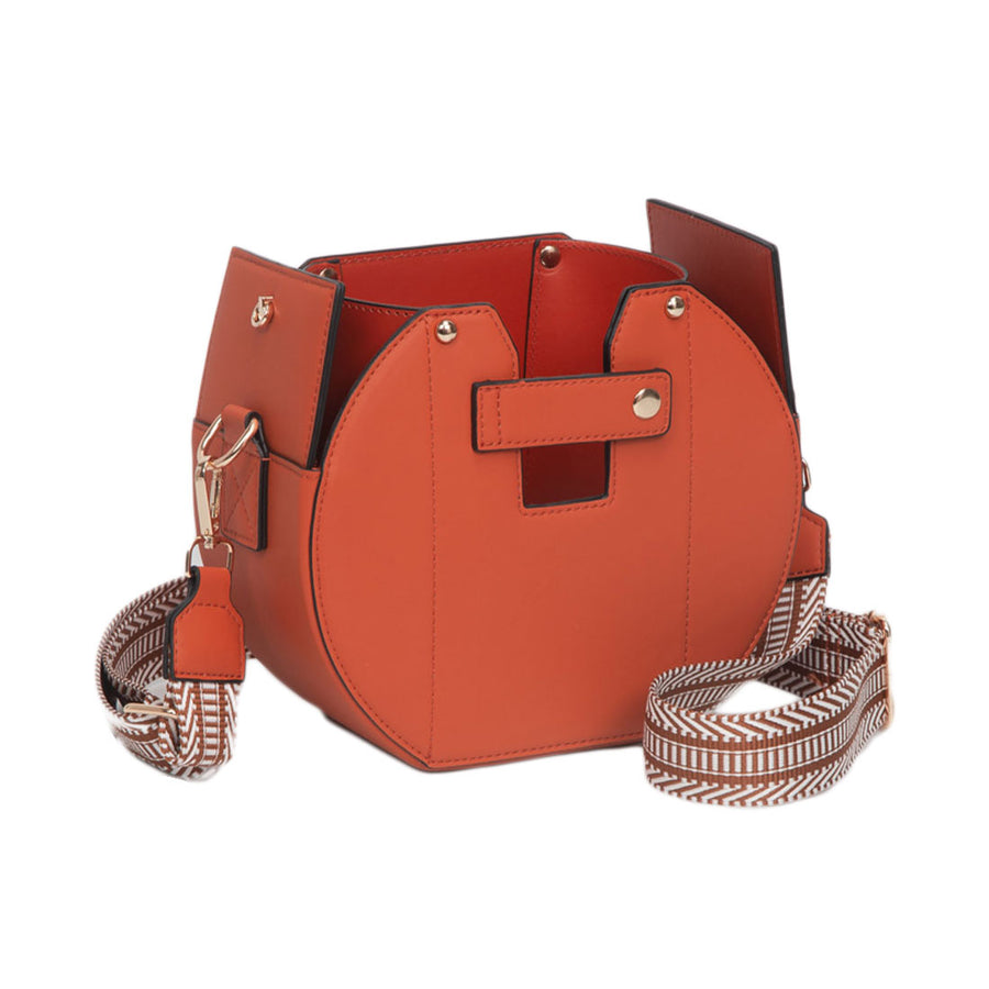Tan Functional Tumbler Crossbody Bucket Bag