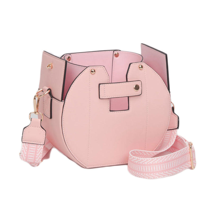 Tan Functional Tumbler Crossbody Bucket Bag