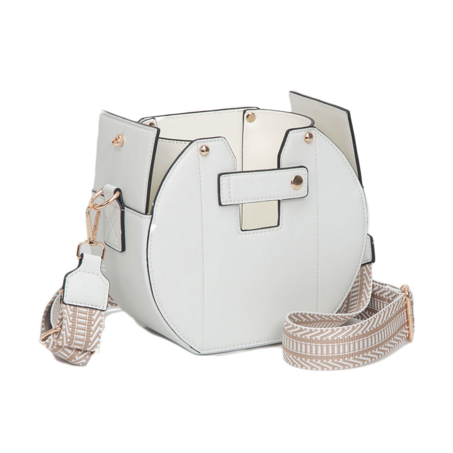 Tan Functional Tumbler Crossbody Bucket Bag