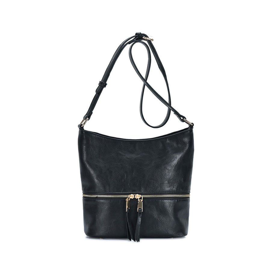 Tan Zipper Crossbody Bag