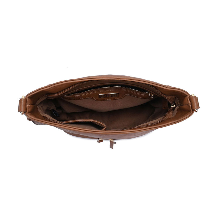 Tan Zipper Crossbody Bag