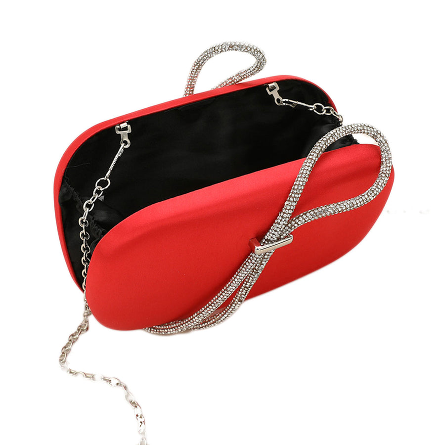 Bling Gold Satin Fabric Evening Clutch Bag