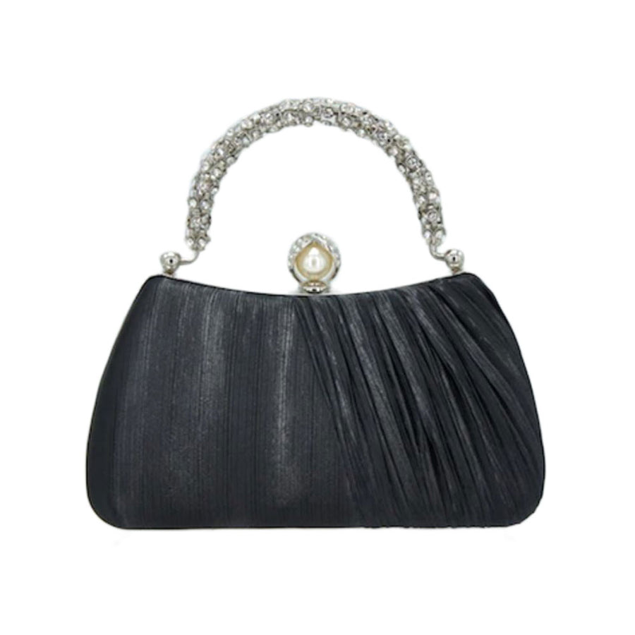 Chic Pink Satin Evening Clutch Bag