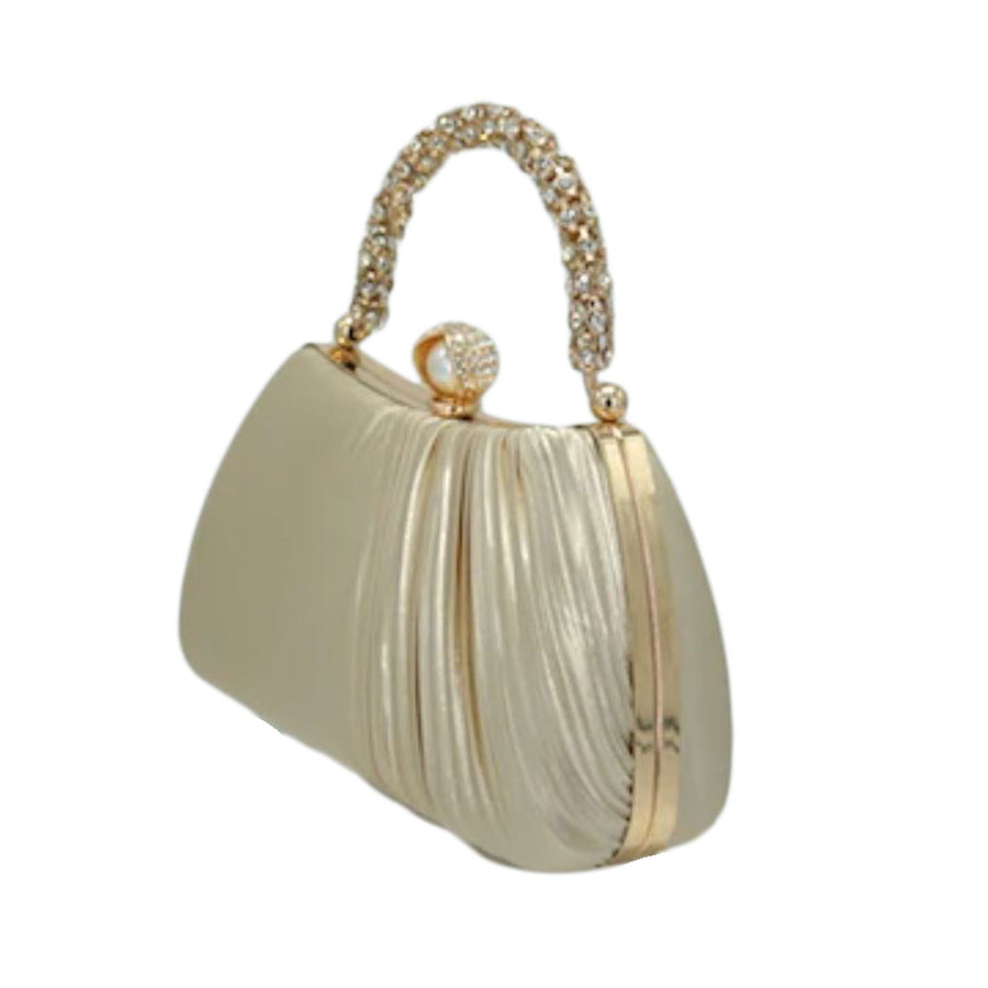 Chic Pink Satin Evening Clutch Bag