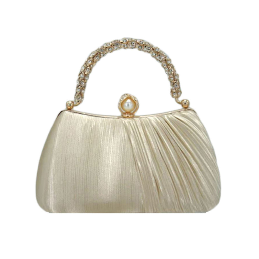 Chic Pink Satin Evening Clutch Bag
