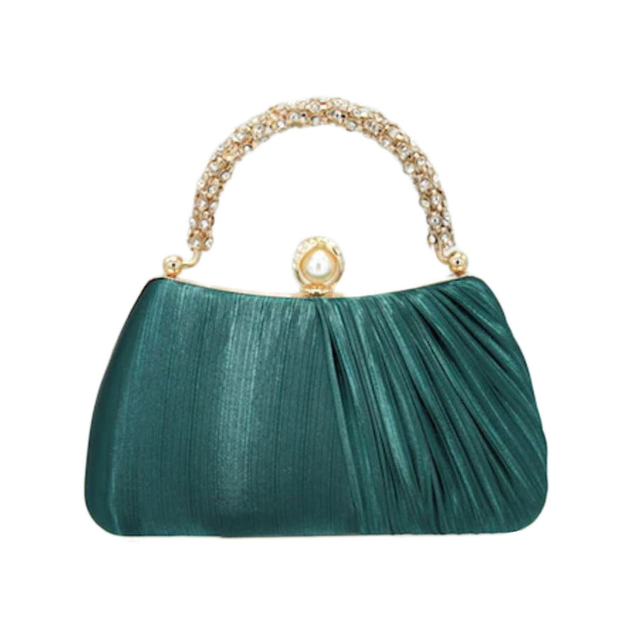 Chic Pink Satin Evening Clutch Bag
