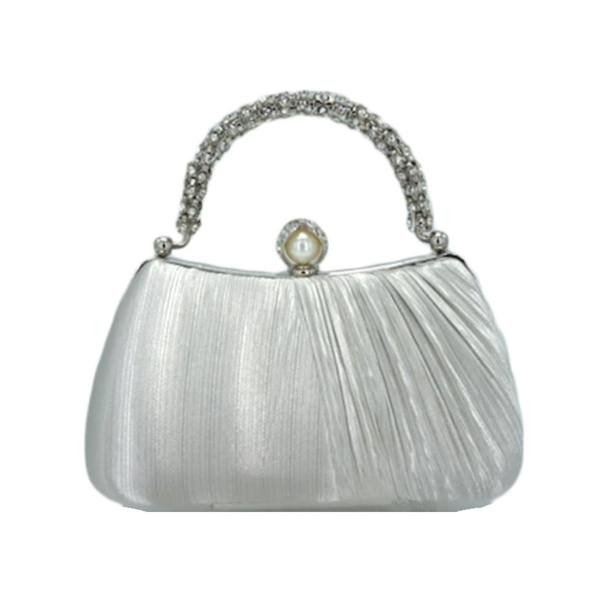 Chic Pink Satin Evening Clutch Bag