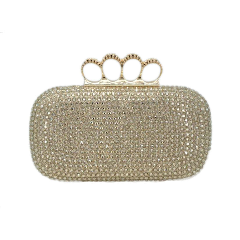 Bling Gold Rhinestone Evening Clutch Case Bag