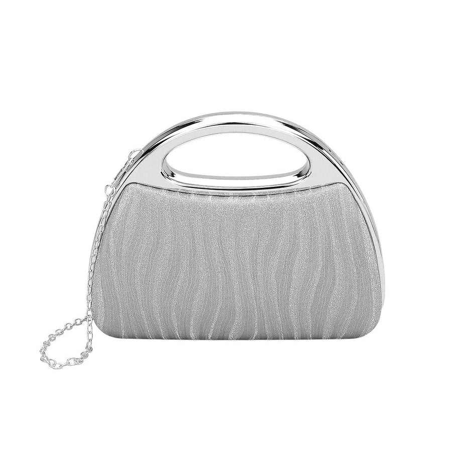 Shimmering Champagne Evening Clutch Crossbody Bag