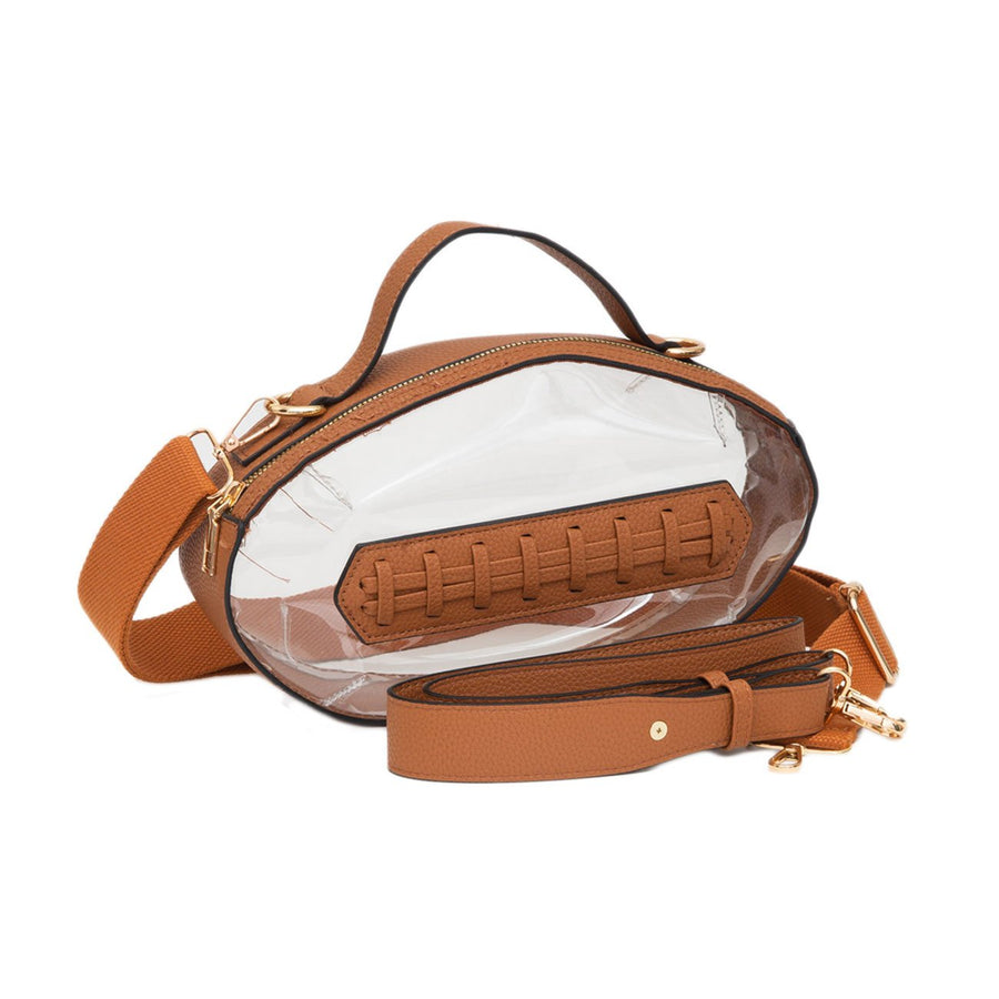 Oval Shaped Clear Orange Crossbody Bag