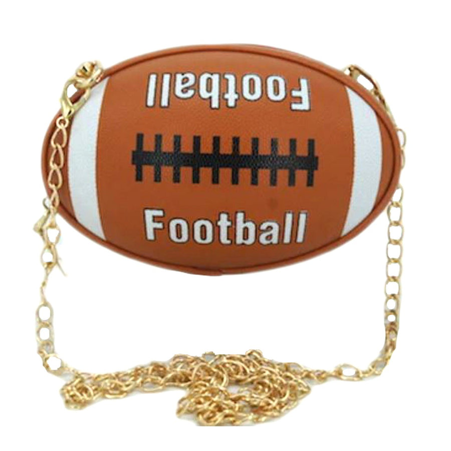 Fashion Brown Football Chain Crossbody Bag