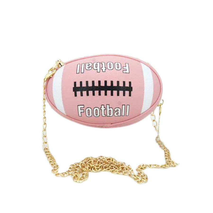 Fashion Brown Football Chain Crossbody Bag