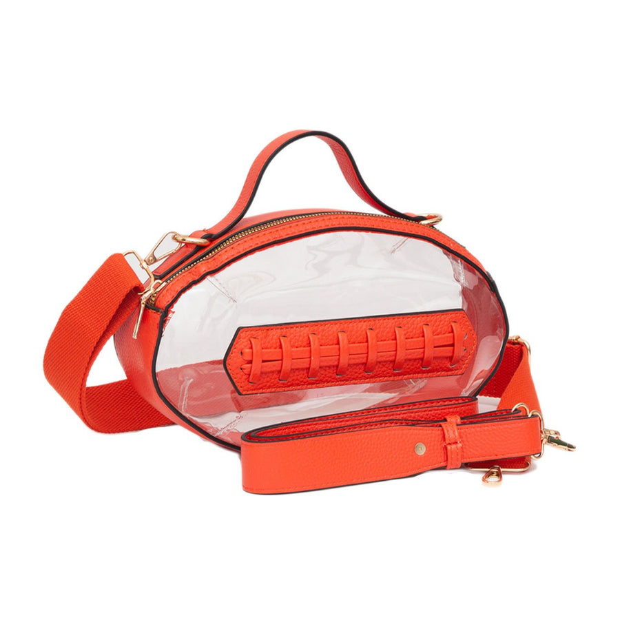 Oval Shaped Clear Orange Crossbody Bag