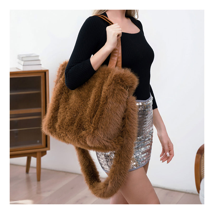 Oversize Pink Fluffy Furry Shoulder Bag