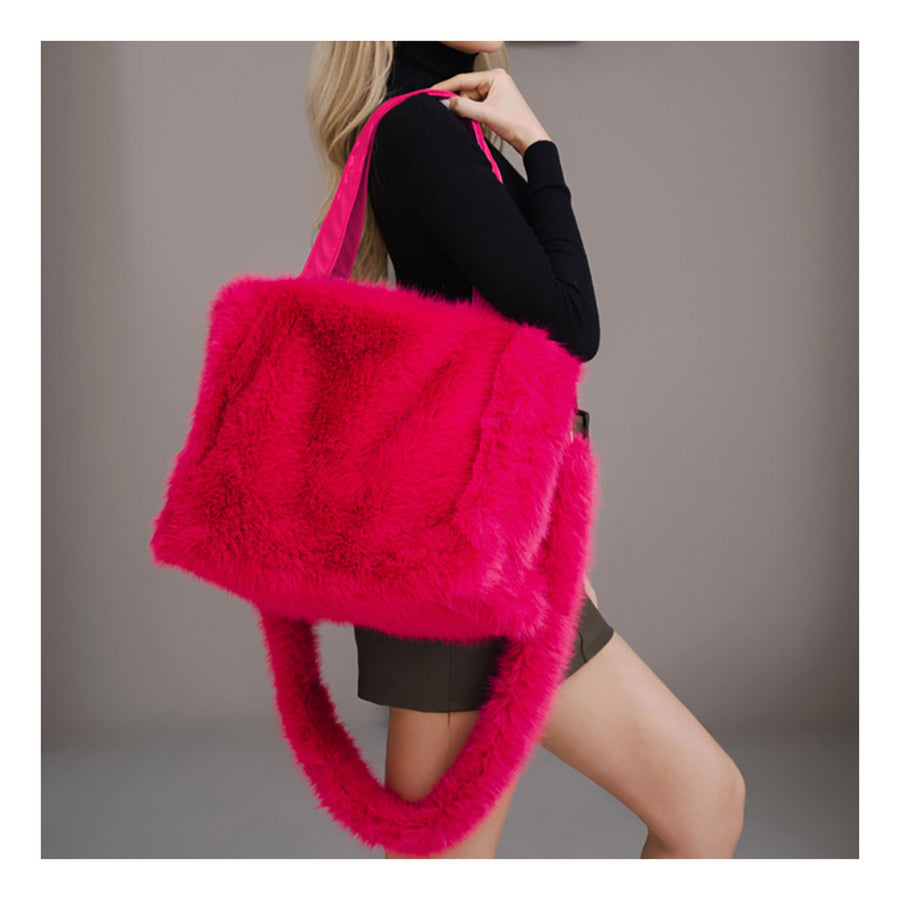 Oversize Pink Fluffy Furry Shoulder Bag