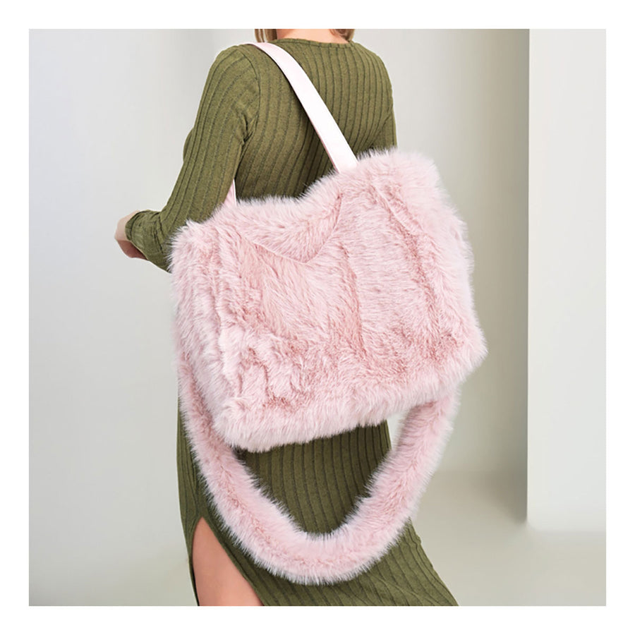 Oversize Pink Fluffy Furry Shoulder Bag