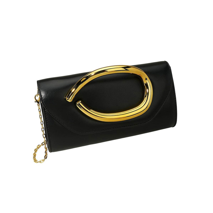 Purple Hardware Evening Clutch Crossbody Bag