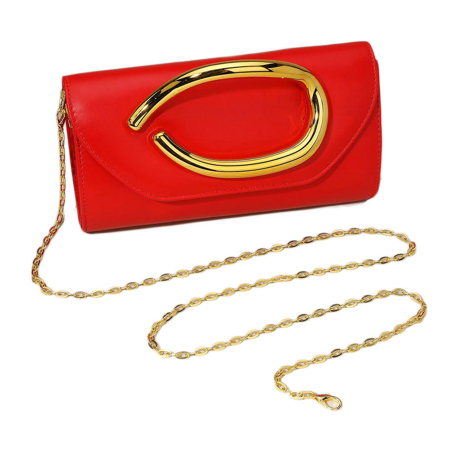 Purple Hardware Evening Clutch Crossbody Bag