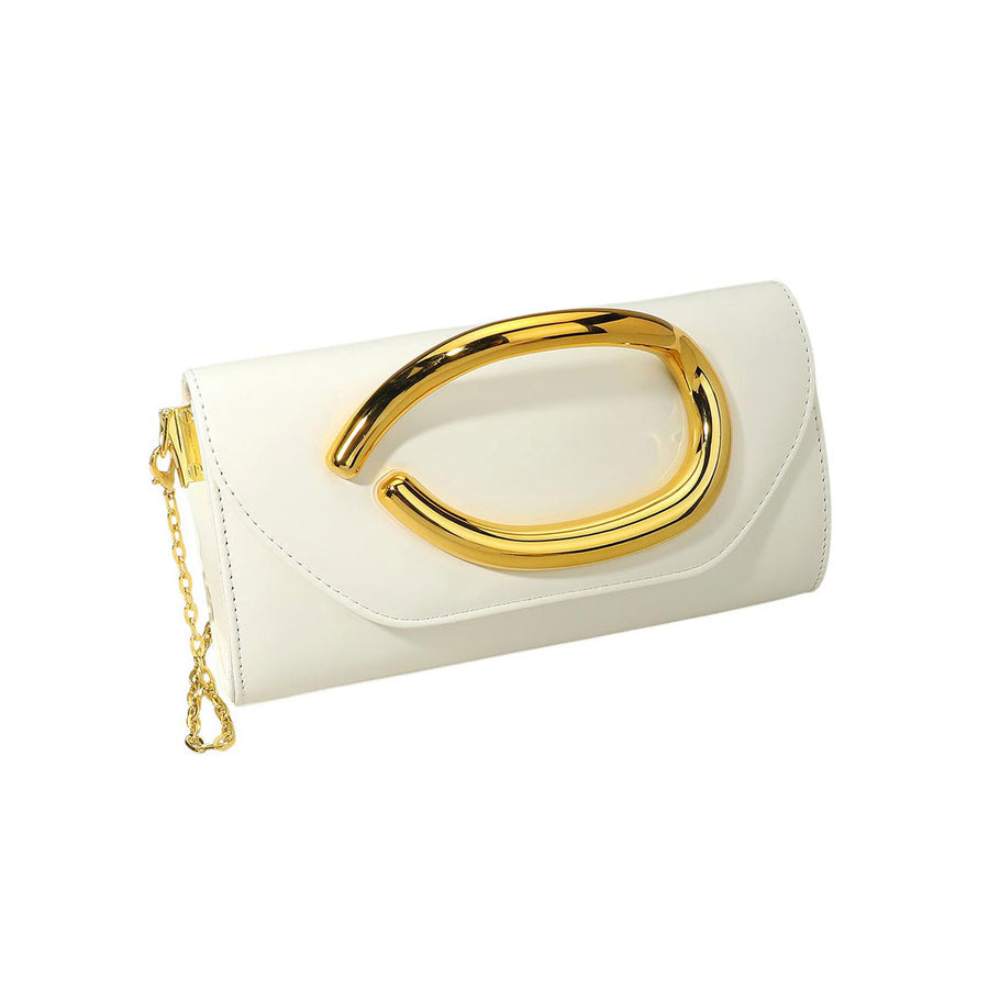 Purple Hardware Evening Clutch Crossbody Bag