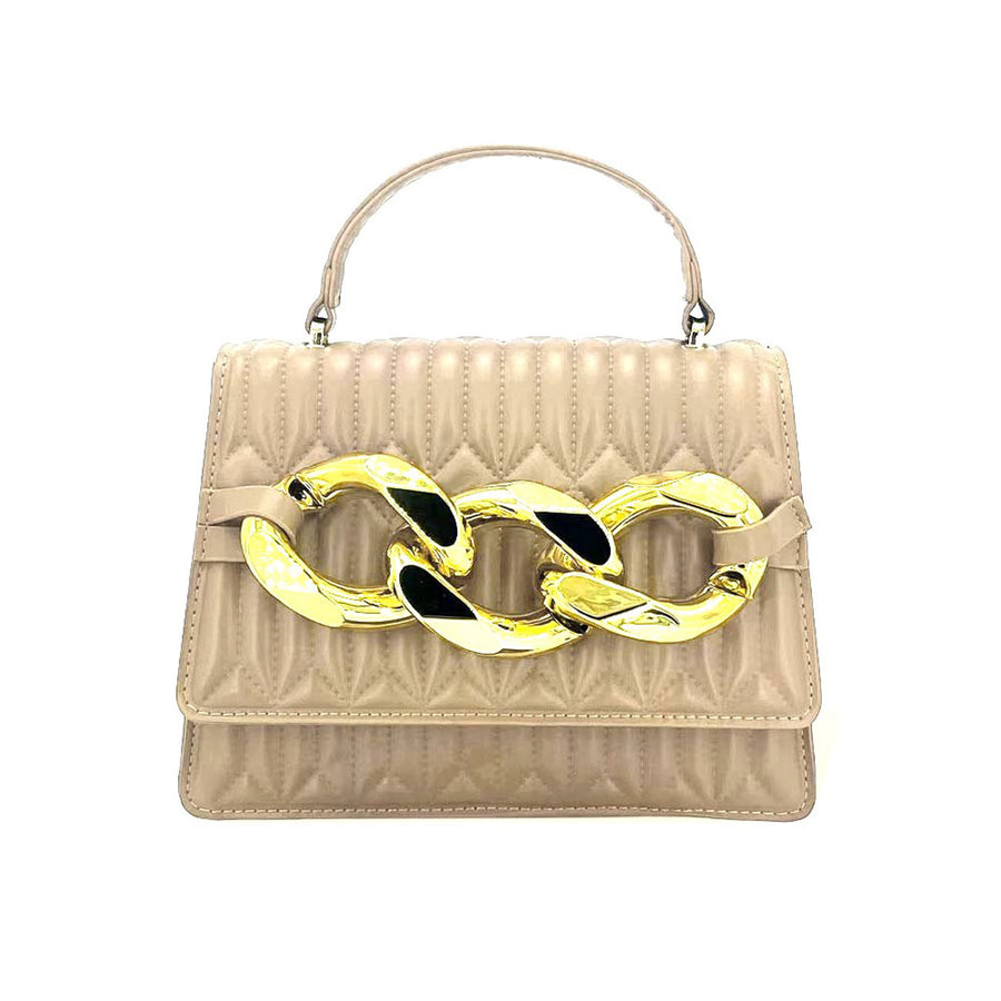 Blue Chunky Chain Top Handle Crossbody Bag