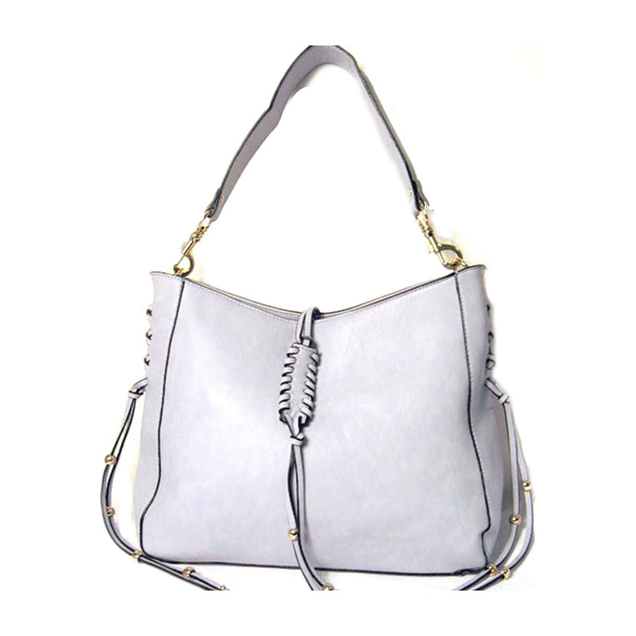 Grayish Blue Tassel Shoulder Bag