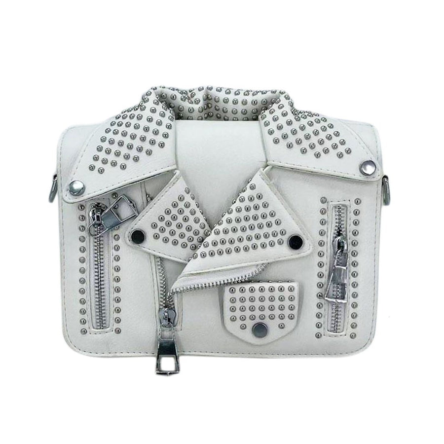 Red Stud Jacket Clutch Shoulder Bag