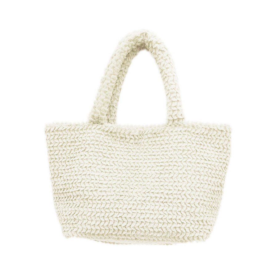 Oversized Soft Ivory Fuzzy Furry Tote Bag