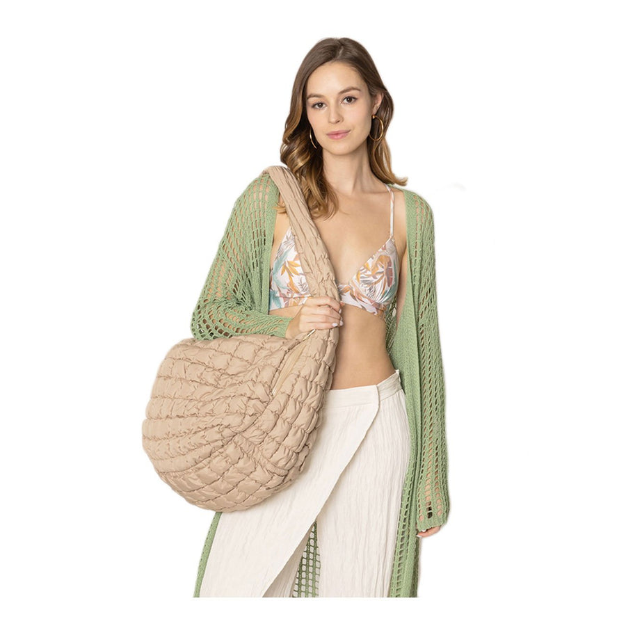 Green Quilted Puffer Shoulder Crossbody Cloud Bag