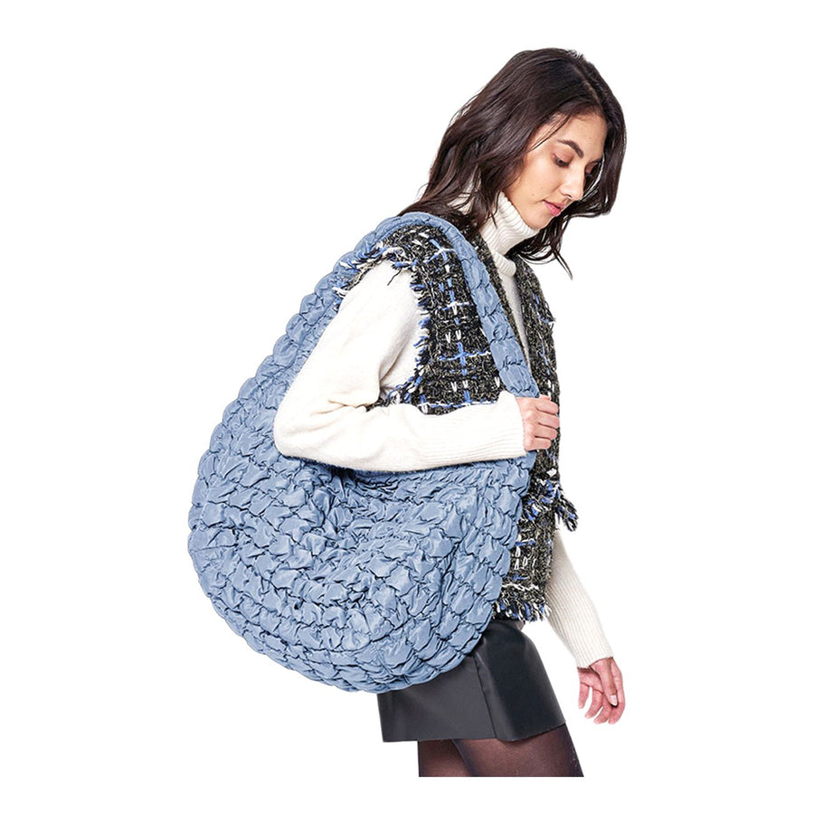 Green Quilted Puffer Shoulder Crossbody Cloud Bag