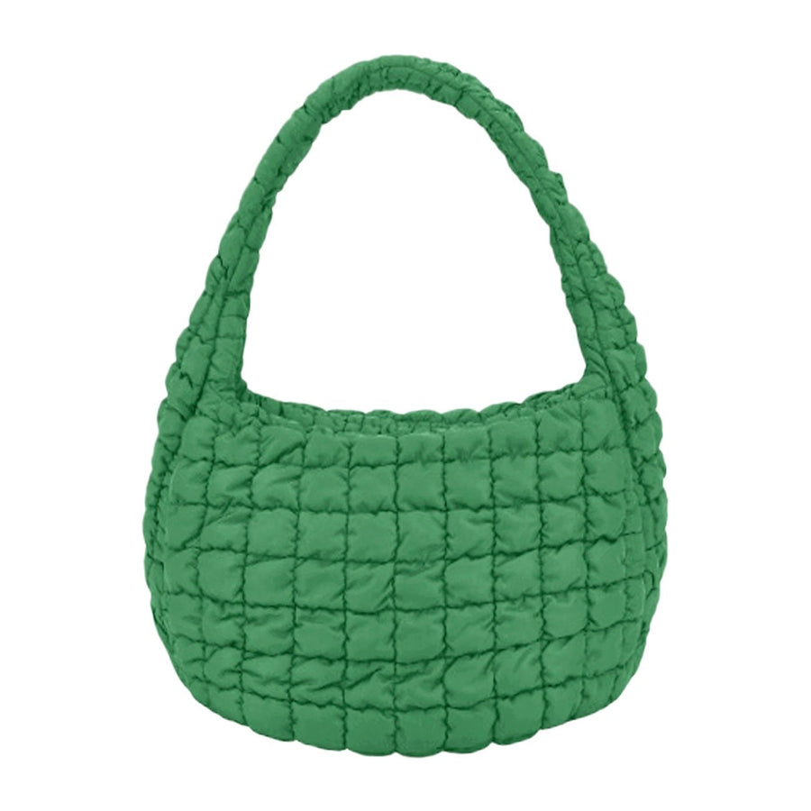 Green Quilted Puffer Shoulder Crossbody Cloud Bag