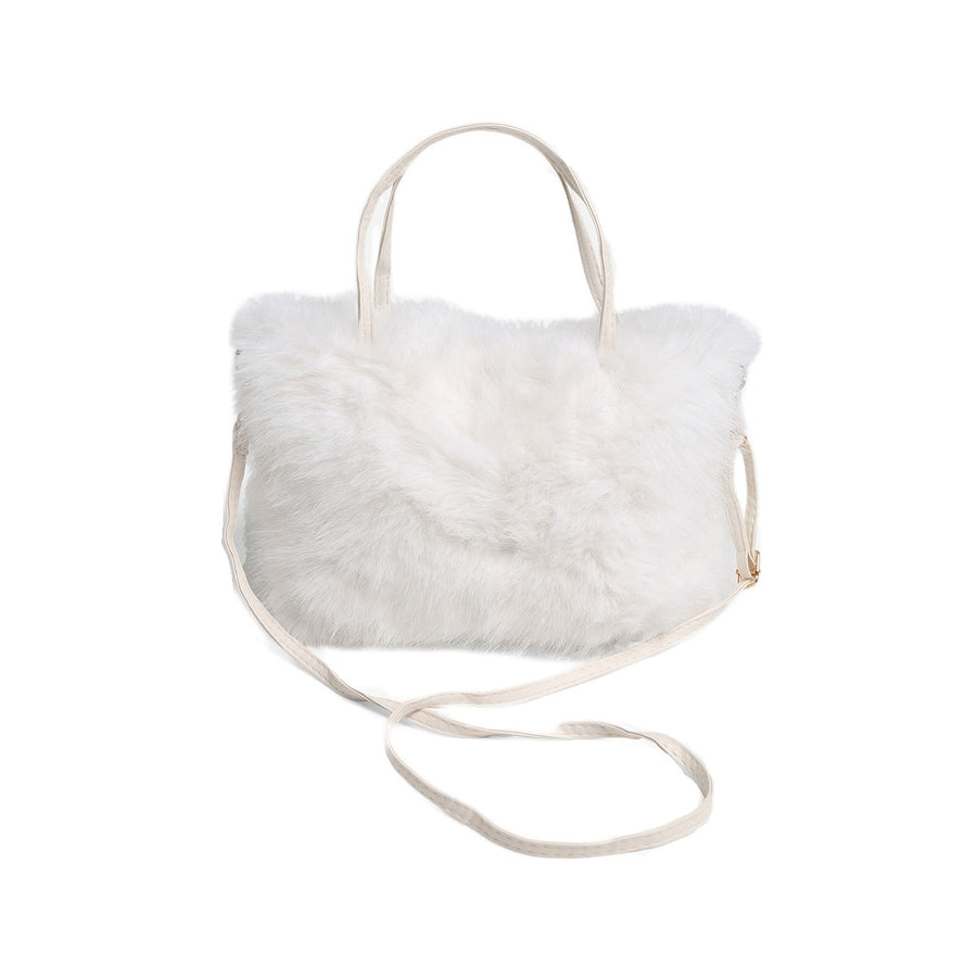 Pink Faux Fur Mini Crossbody Bag