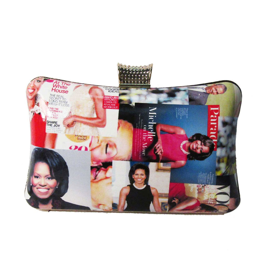 Glossy Multi Color Michelle Obama Evening Case Clutch