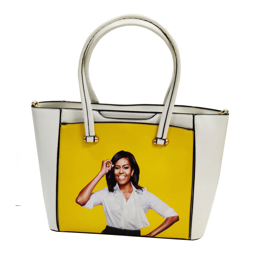 Gorgeous Vibrant Yellow Jumbo Michelle Obama Tote Bag