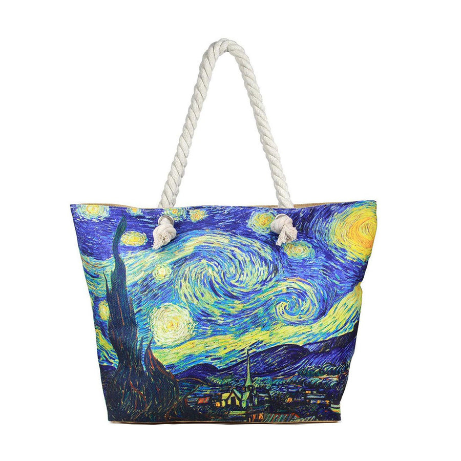 Van Gogh’s Starry Night Print Beach Tote Bag