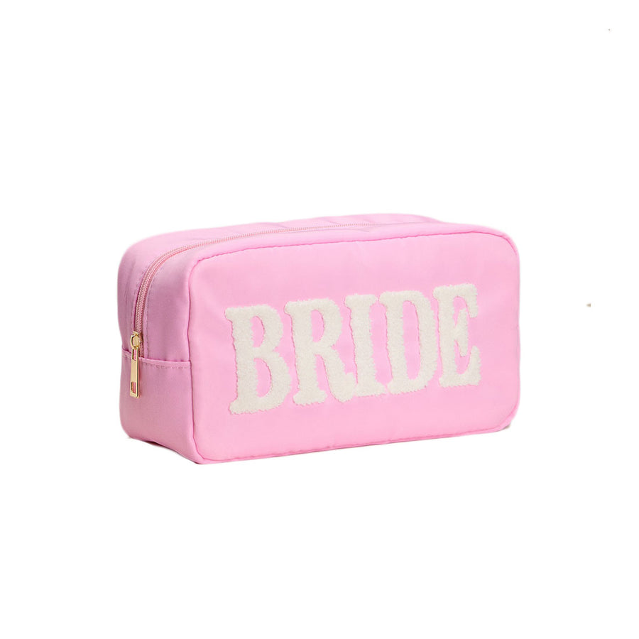 BRIDE Message Patch Embroidered Pouch Organizer Bag