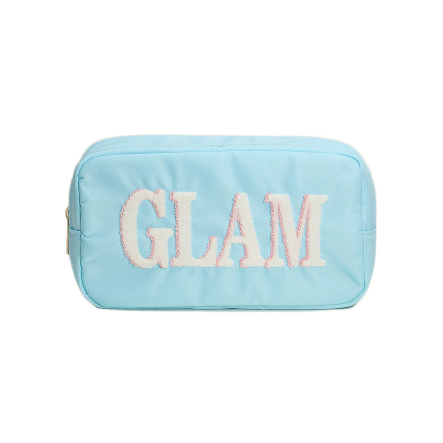 GLAM Message Patch Embroidered Pouch Organizer Bag