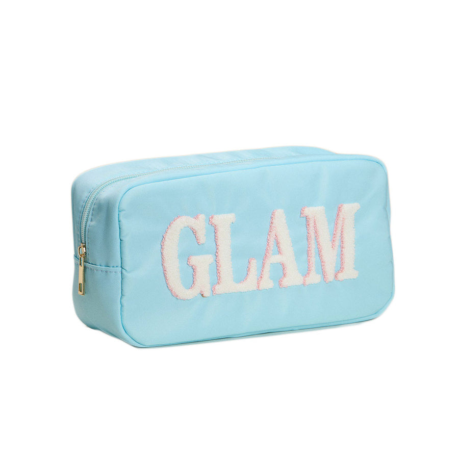 GLAM Message Patch Embroidered Pouch Organizer Bag