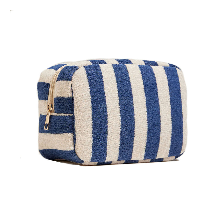 Emerald Striped Pattern Cosmetic Pouch Bag