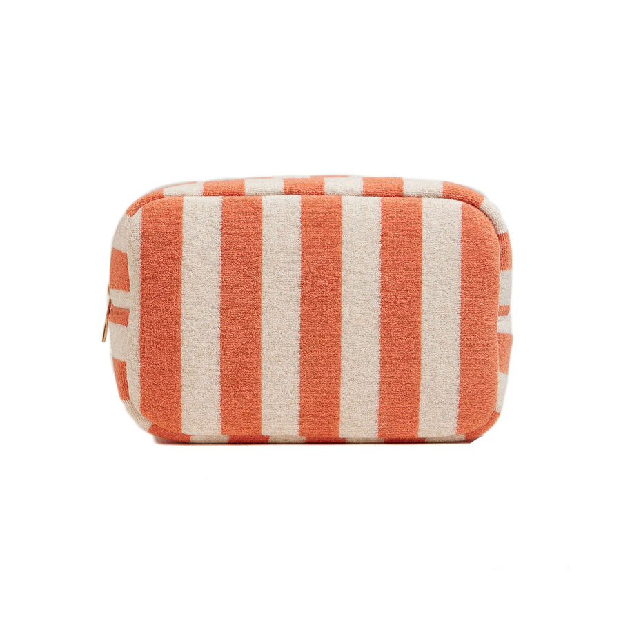 Emerald Striped Pattern Cosmetic Pouch Bag