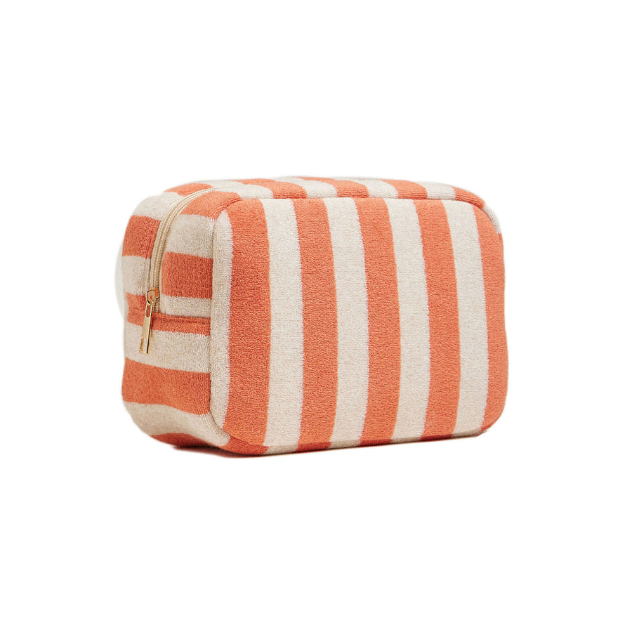 Emerald Striped Pattern Cosmetic Pouch Bag