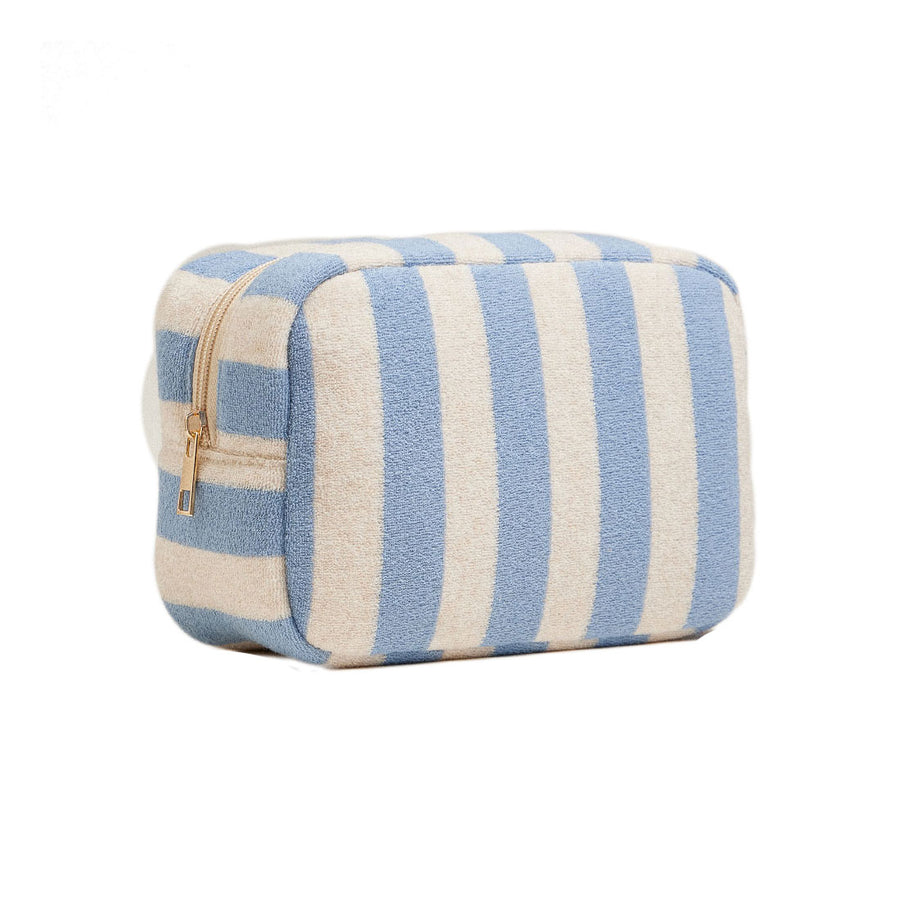 Emerald Striped Pattern Cosmetic Pouch Bag