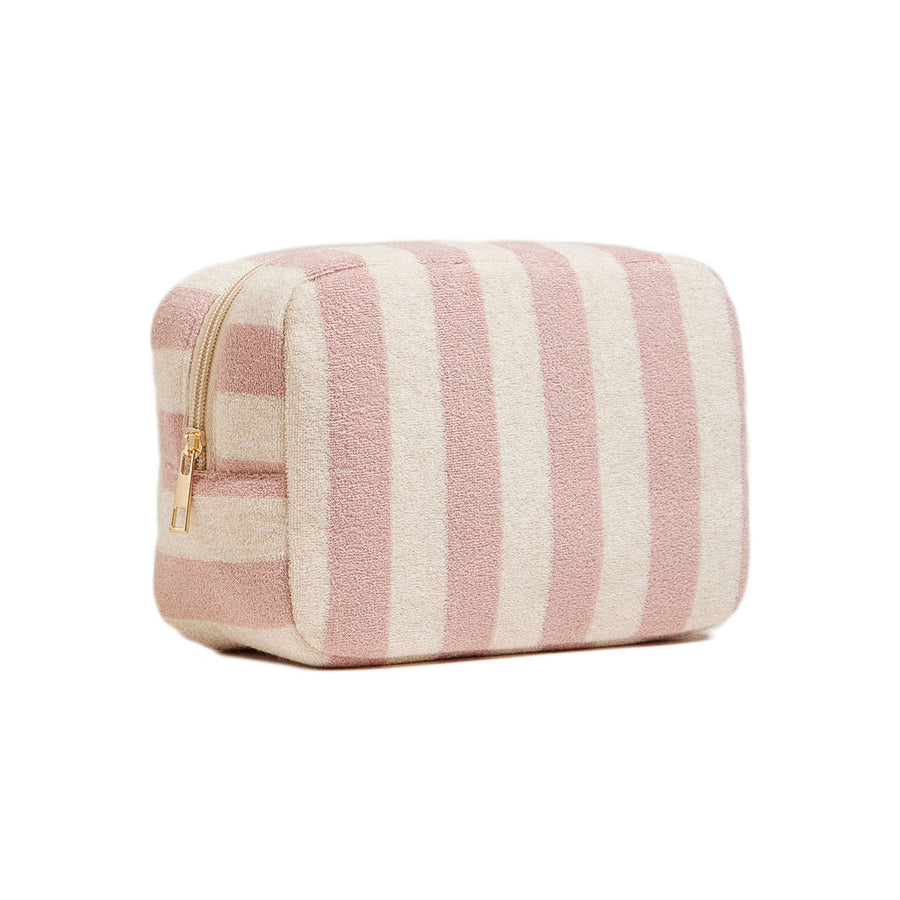Emerald Striped Pattern Cosmetic Pouch Bag