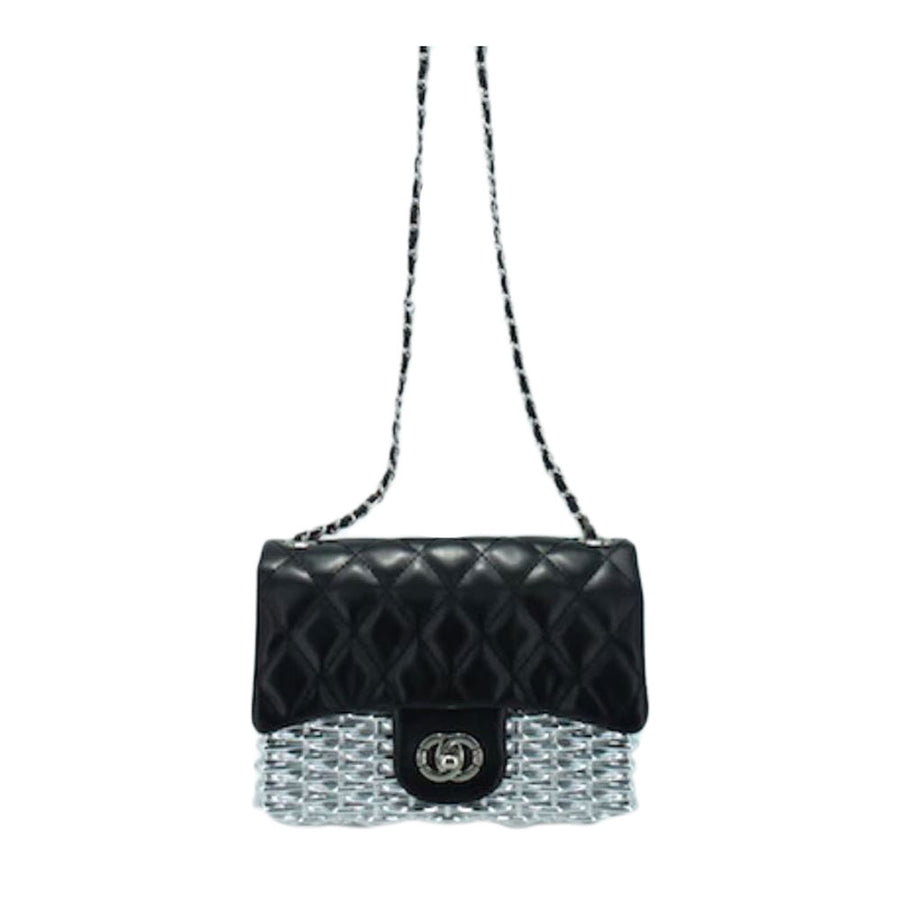 Quilted Gold Metal Flap Shoulder Crossbody Bag