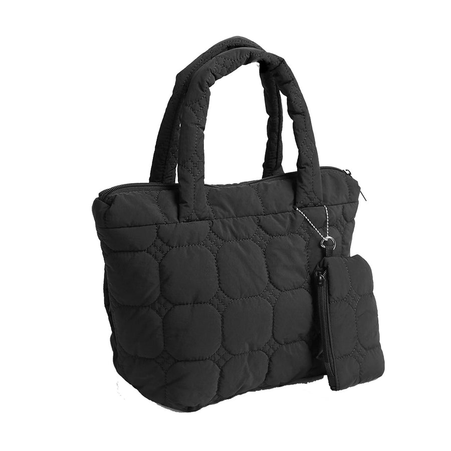 Stylish 2 in 1 Brown Quilted Padded  Phone Tote Bag