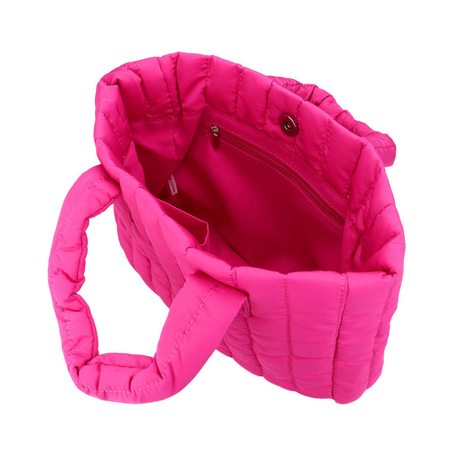 Stylish Fuchsia Quilted Padded Tote Bag